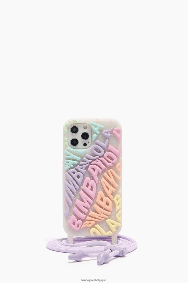 accessoires Bimba Y Lola coque iphone 12 pro max transparente logo multicolore HV4486905
