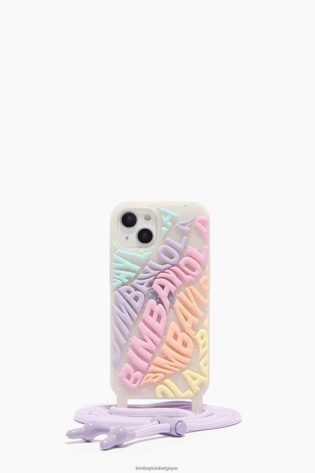 accessoires Bimba Y Lola coque iphone 13 transparente logo multicolore HV4486904
