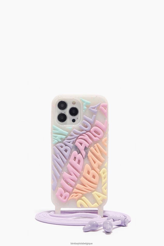 accessoires Bimba Y Lola coque iphone 14 pro max transparente logo multicolore HV4486910