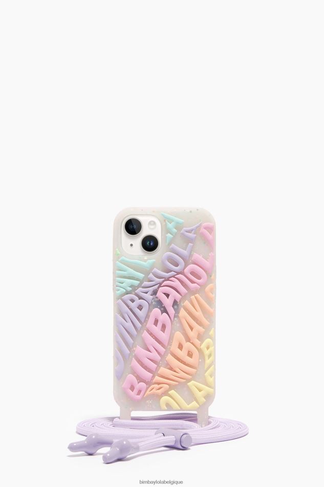 accessoires Bimba Y Lola coque iphone 14 transparente logo multicolore HV4486912
