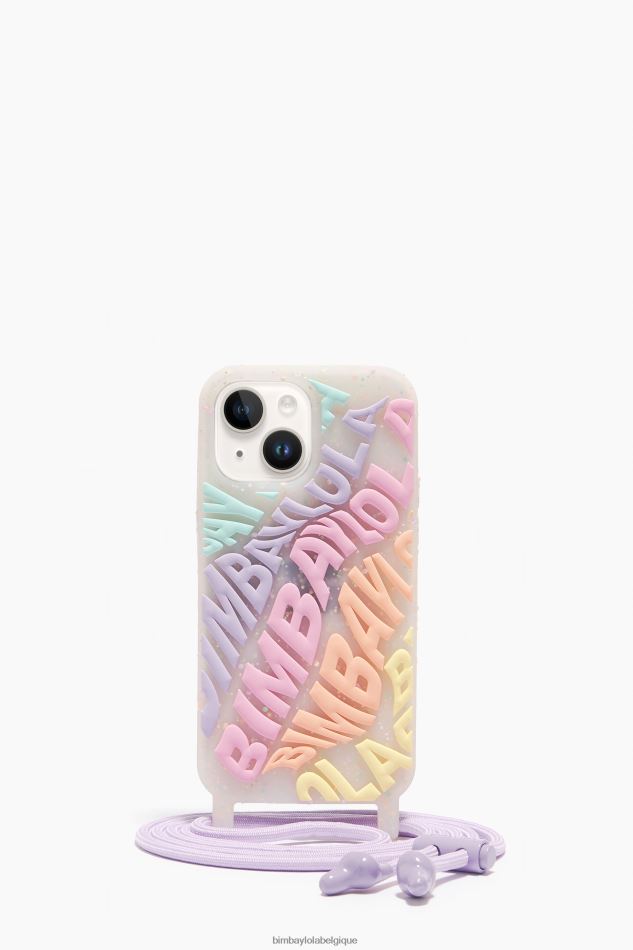 accessoires Bimba Y Lola coque transparente iphone 14 plus logo multicolore HV4486911