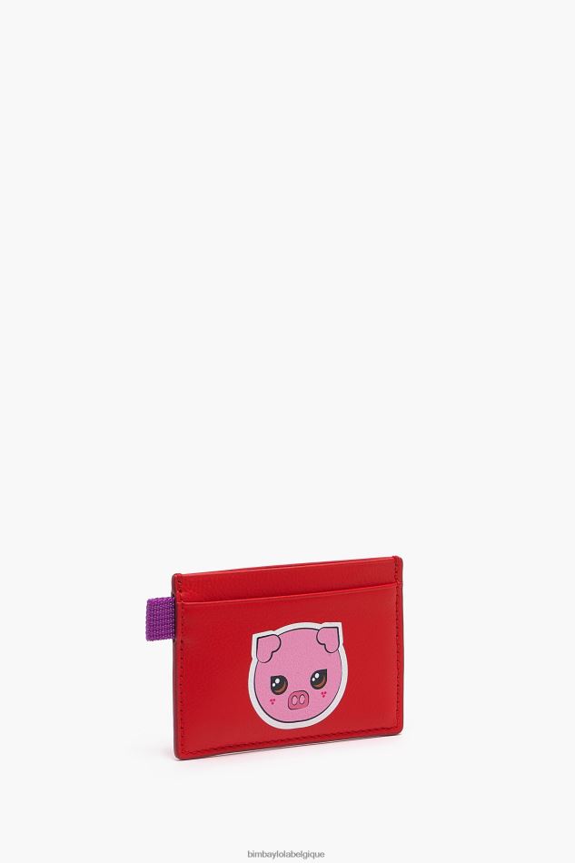accessoires Bimba Y Lola porte-cartes en cuir rouge HV44861125