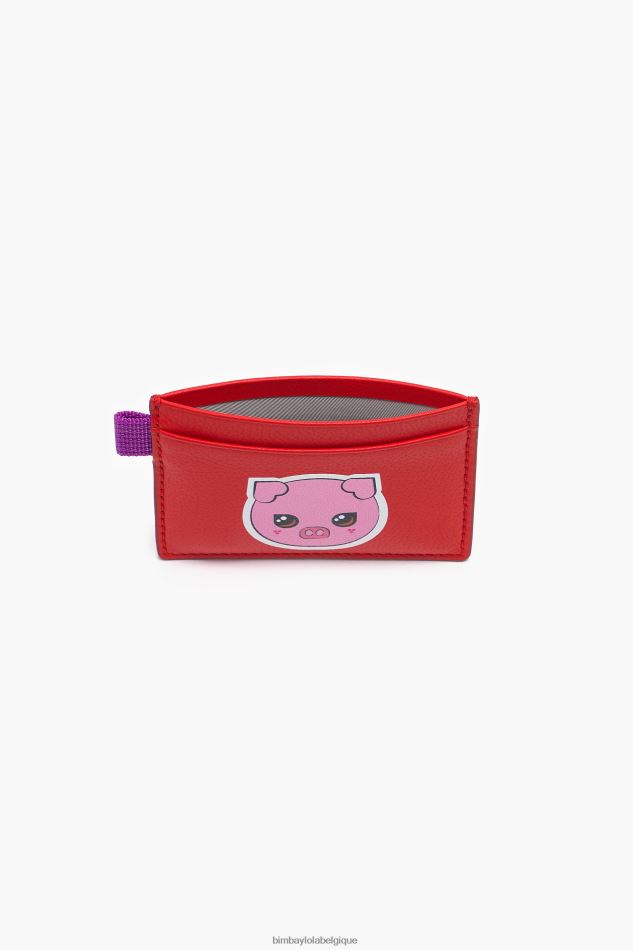accessoires Bimba Y Lola porte-cartes en cuir rouge HV44861125