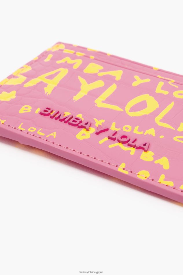 accessoires Bimba Y Lola porte-cartes à imprimé crocodile rose HV44861130