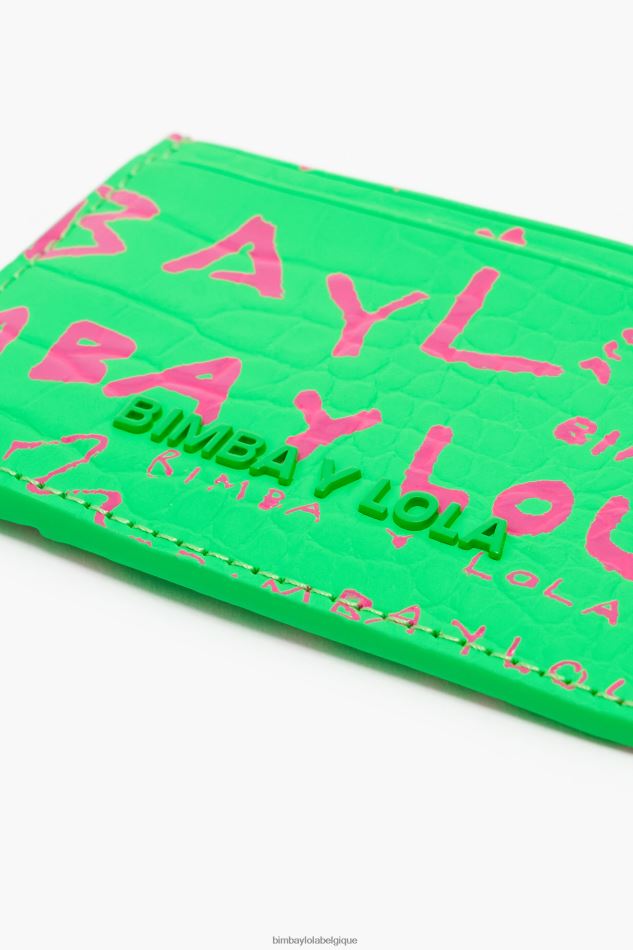 accessoires Bimba Y Lola porte-cartes à imprimé crocodile vert HV44861129