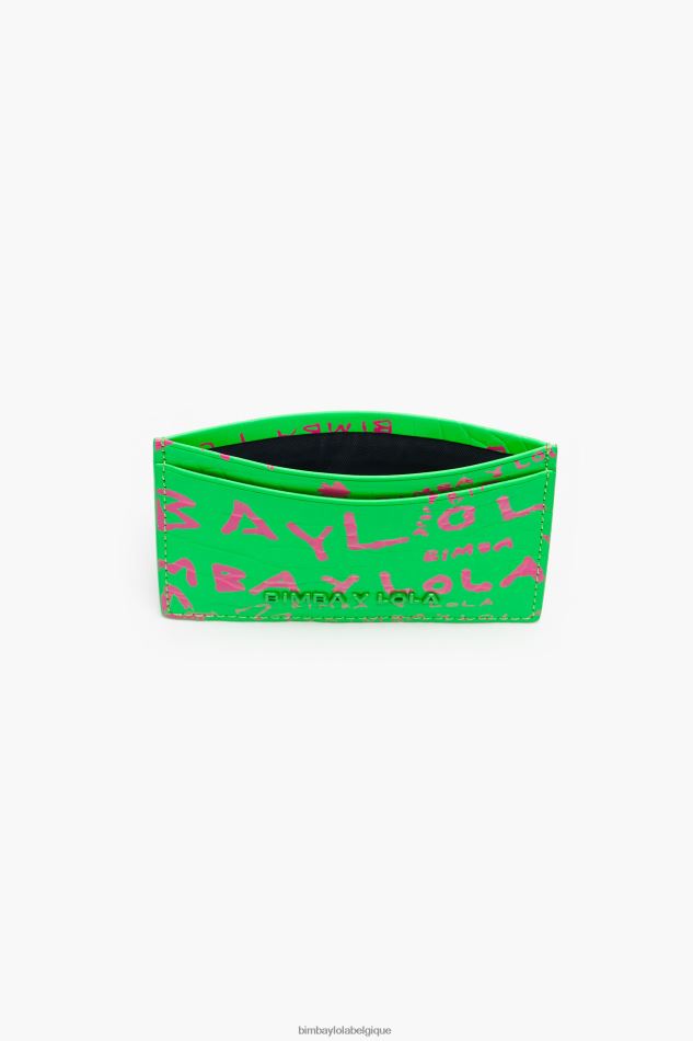 accessoires Bimba Y Lola porte-cartes à imprimé crocodile vert HV44861129