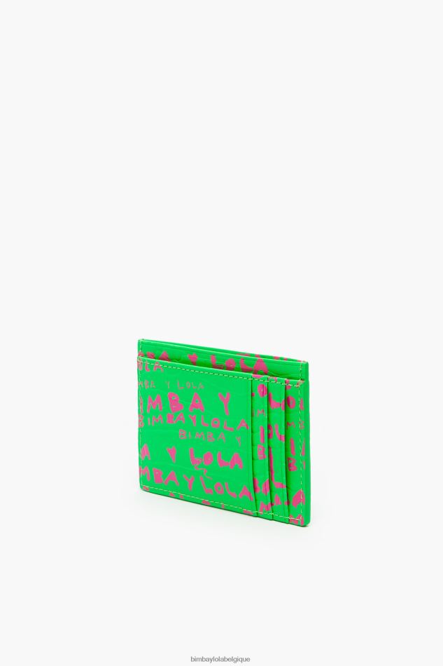 accessoires Bimba Y Lola porte-cartes à imprimé crocodile vert HV44861129