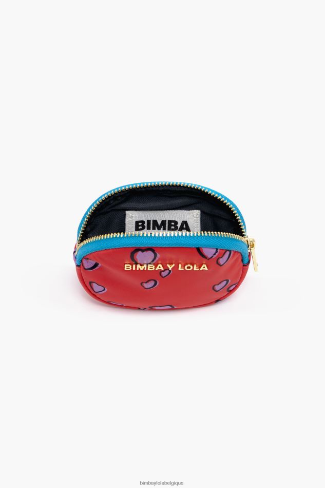 accessoires Bimba Y Lola porte-monnaie avec imprimé coeurs ovale rouge HV44861026