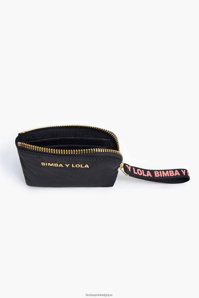 accessoires Bimba Y Lola porte-monnaie incurvé en nylon noir HV44861020