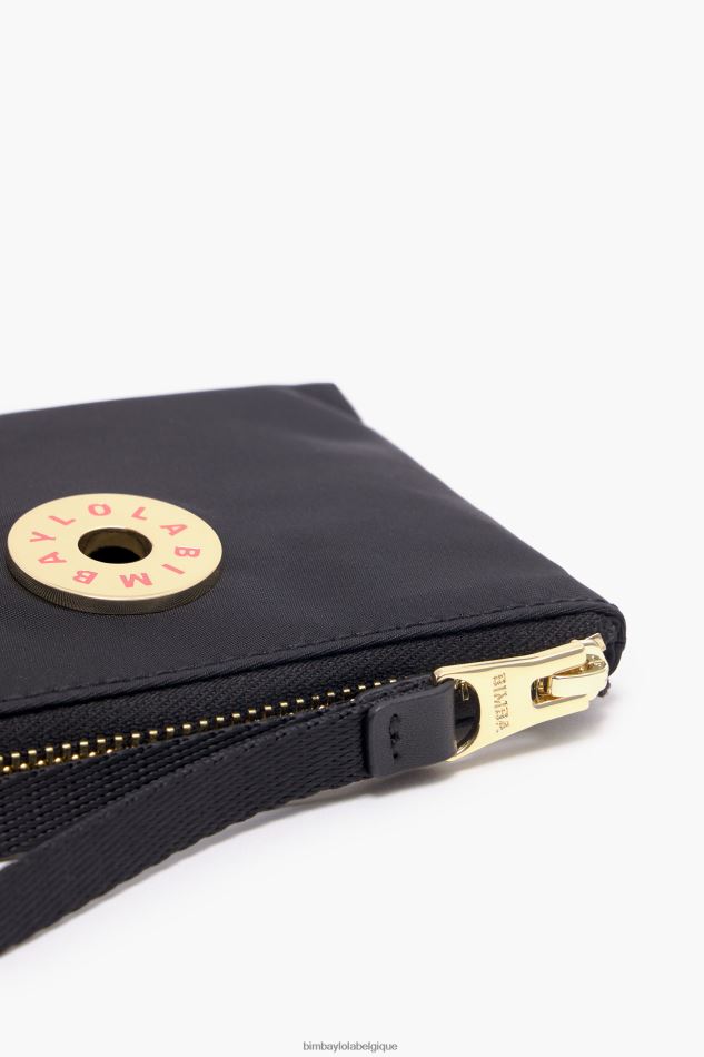 accessoires Bimba Y Lola porte-monnaie incurvé en nylon noir HV44861031