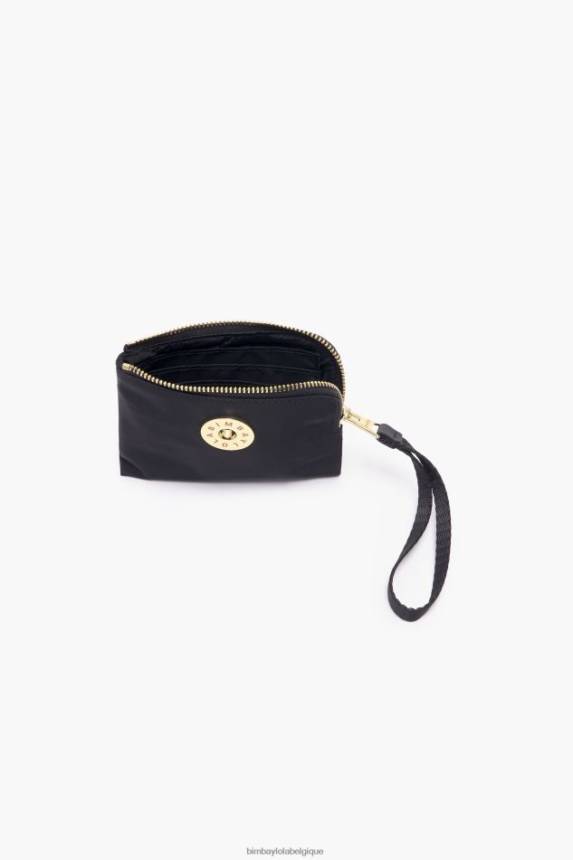 accessoires Bimba Y Lola porte-monnaie incurvé en nylon noir HV44861031