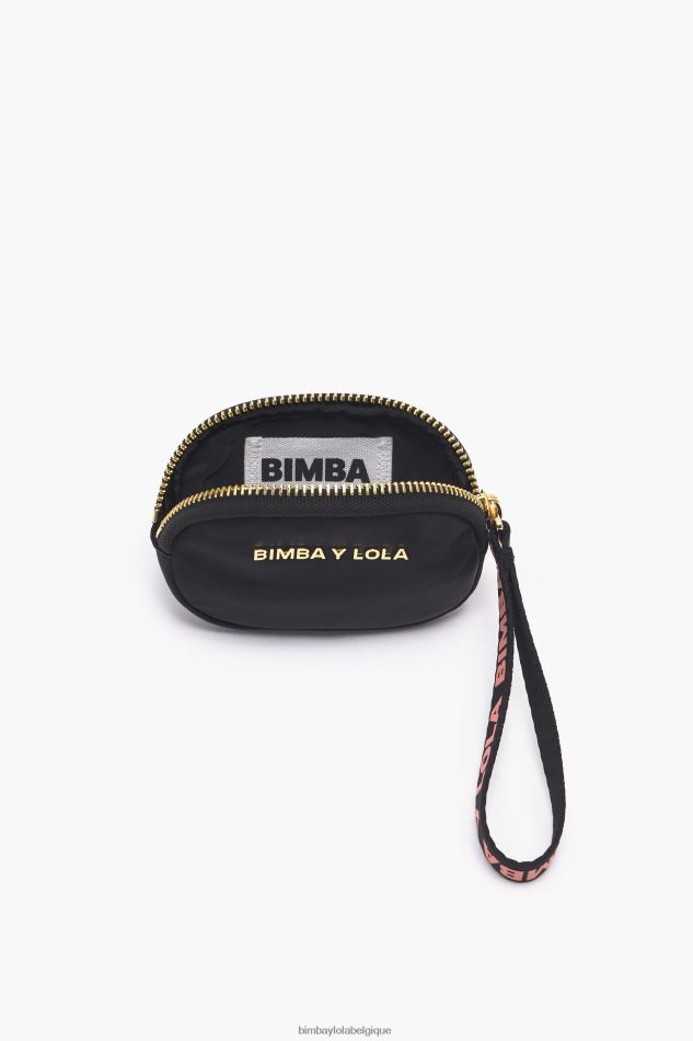 accessoires Bimba Y Lola porte-monnaie ovale en nylon noir HV44861015