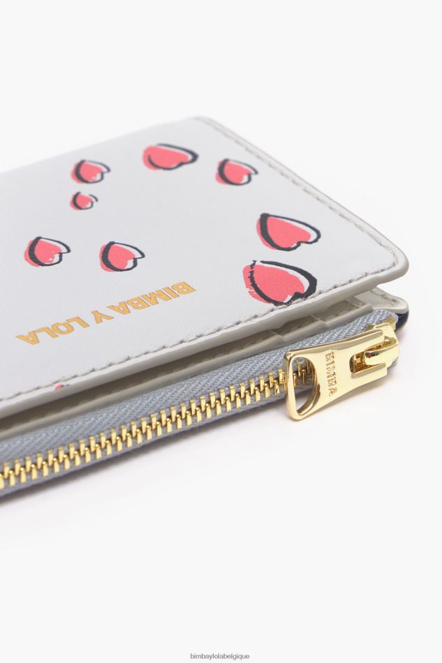 accessoires Bimba Y Lola porte-monnaie petits coeurs en cuir gris HV44861003