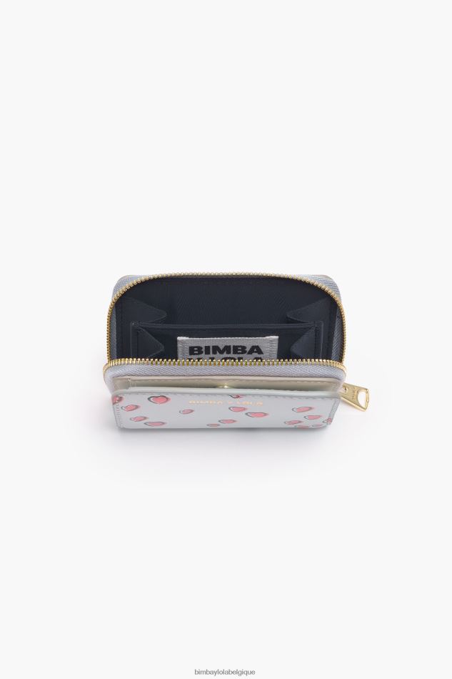 accessoires Bimba Y Lola porte-monnaie petits coeurs en cuir gris HV44861010