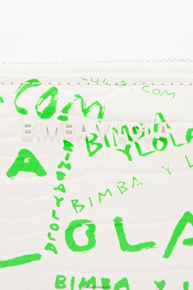 accessoires Bimba Y Lola porte-monnaie à rabat imprimé crocodile blanc HV44861043