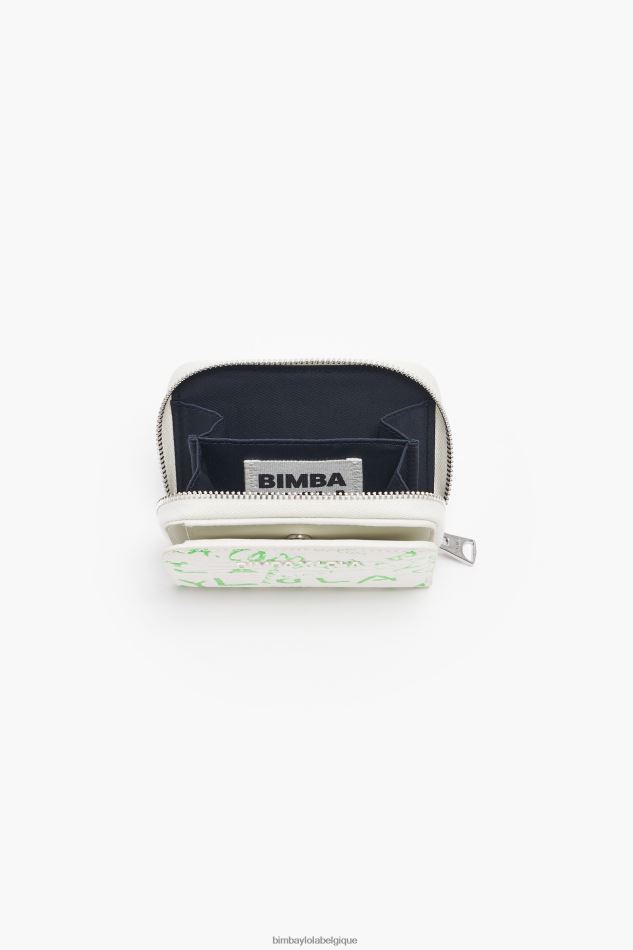 accessoires Bimba Y Lola porte-monnaie à rabat imprimé crocodile blanc HV44861043