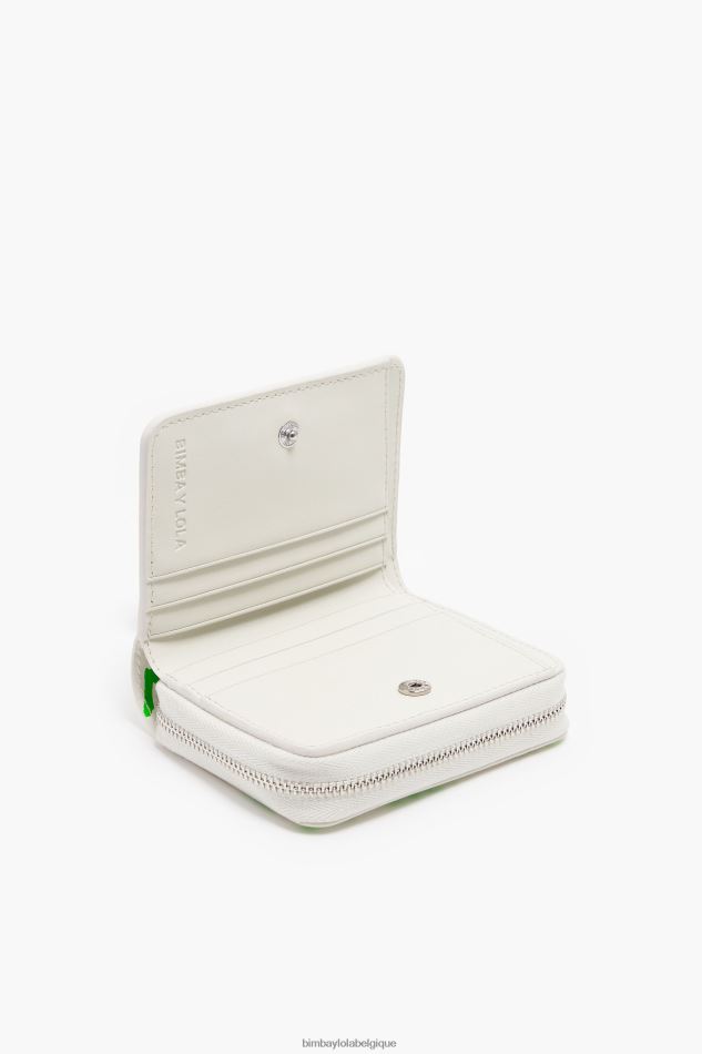 accessoires Bimba Y Lola porte-monnaie à rabat imprimé crocodile blanc HV44861043
