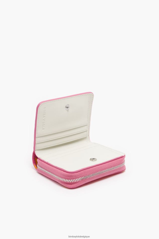 accessoires Bimba Y Lola porte-monnaie à rabat imprimé crocodile rose HV44861044
