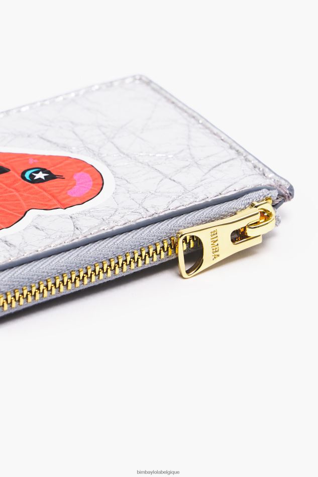 accessoires Bimba Y Lola porte-monnaie rectangulaire en cuir argent HV44861023