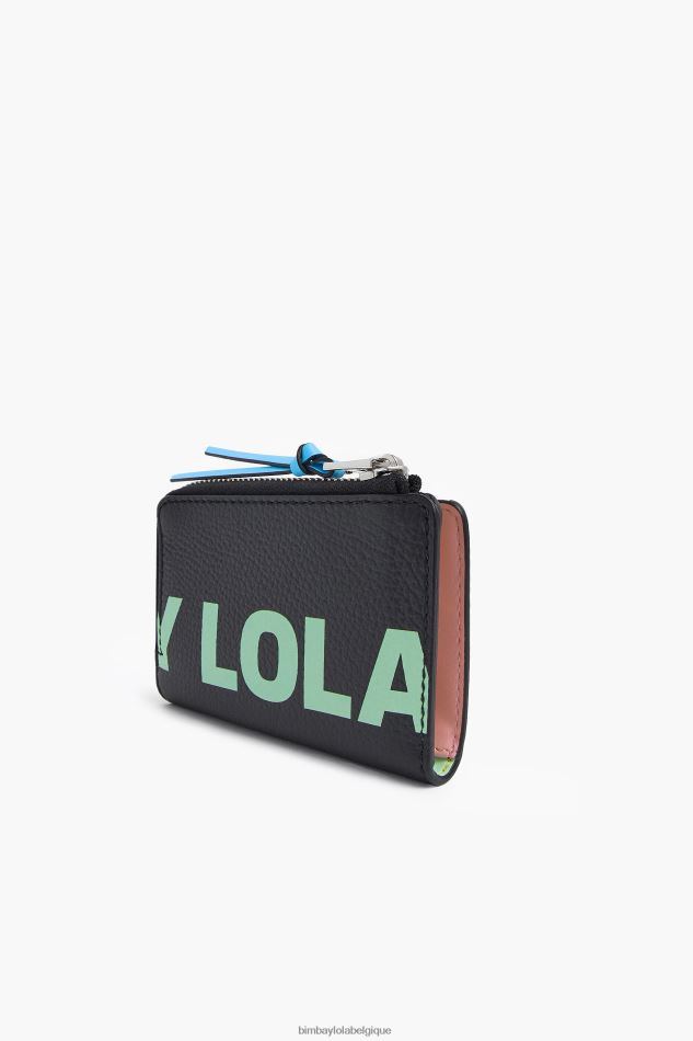accessoires Bimba Y Lola porte-monnaie rectangulaire en cuir noir HV44861001
