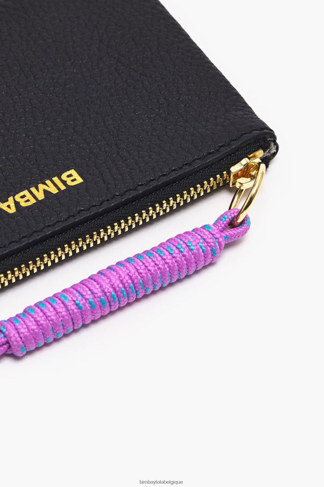 accessoires Bimba Y Lola porte-monnaie rectangulaire en cuir noir HV4486991