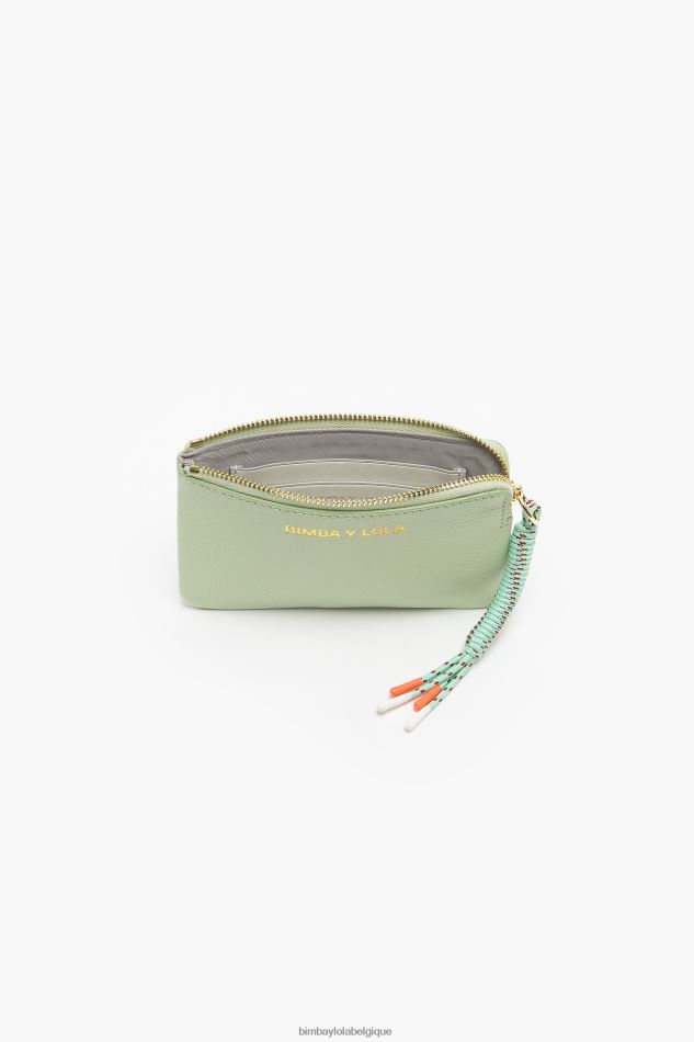 accessoires Bimba Y Lola porte-monnaie rectangulaire en cuir pastel vert HV4486986