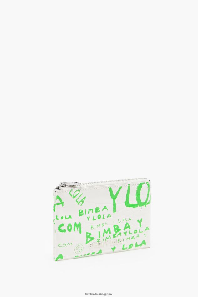 accessoires Bimba Y Lola porte-monnaie rectangulaire à imprimé crocodile blanc HV44861042