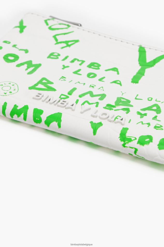 accessoires Bimba Y Lola porte-monnaie rectangulaire à imprimé crocodile blanc HV44861042