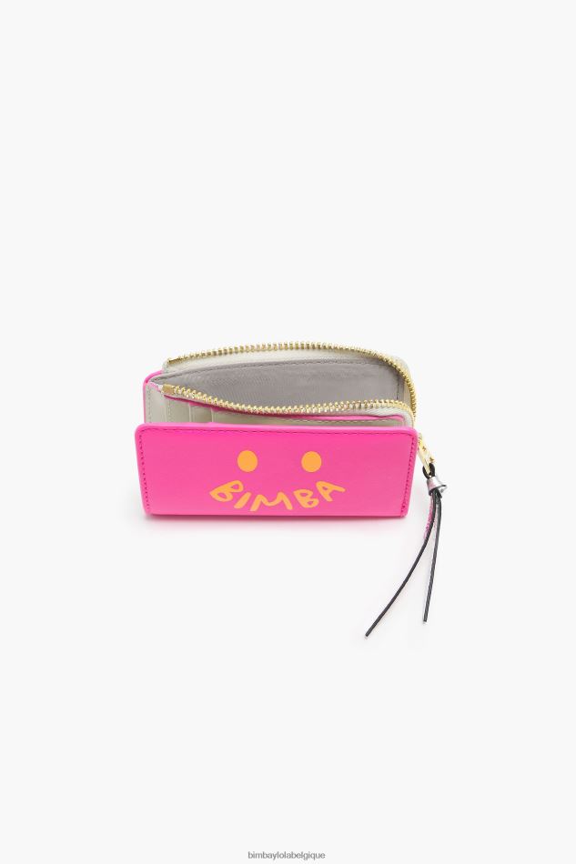 accessoires Bimba Y Lola sac à main en cuir rose néon HV44861036