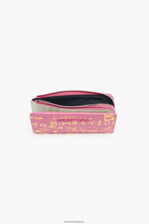 accessoires Bimba Y Lola sac à main imprimé crocodile rose HV44861038