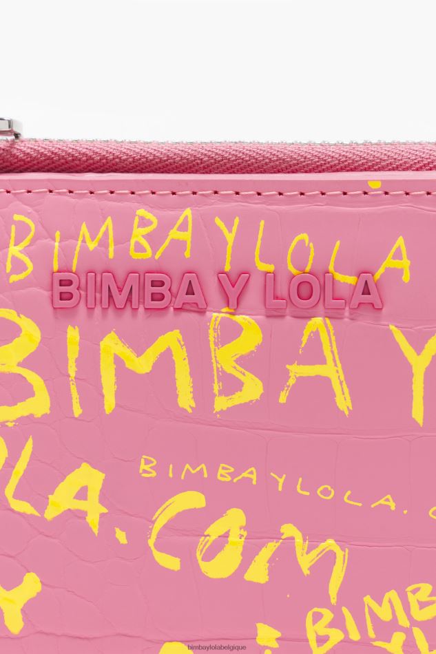 accessoires Bimba Y Lola sac à main imprimé crocodile rose HV44861038