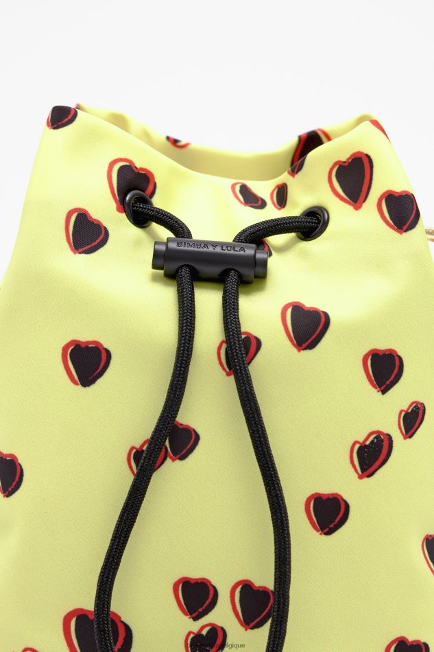 accessoires Bimba Y Lola petit mini sac seau à imprimé cœurs jaune HV44861084