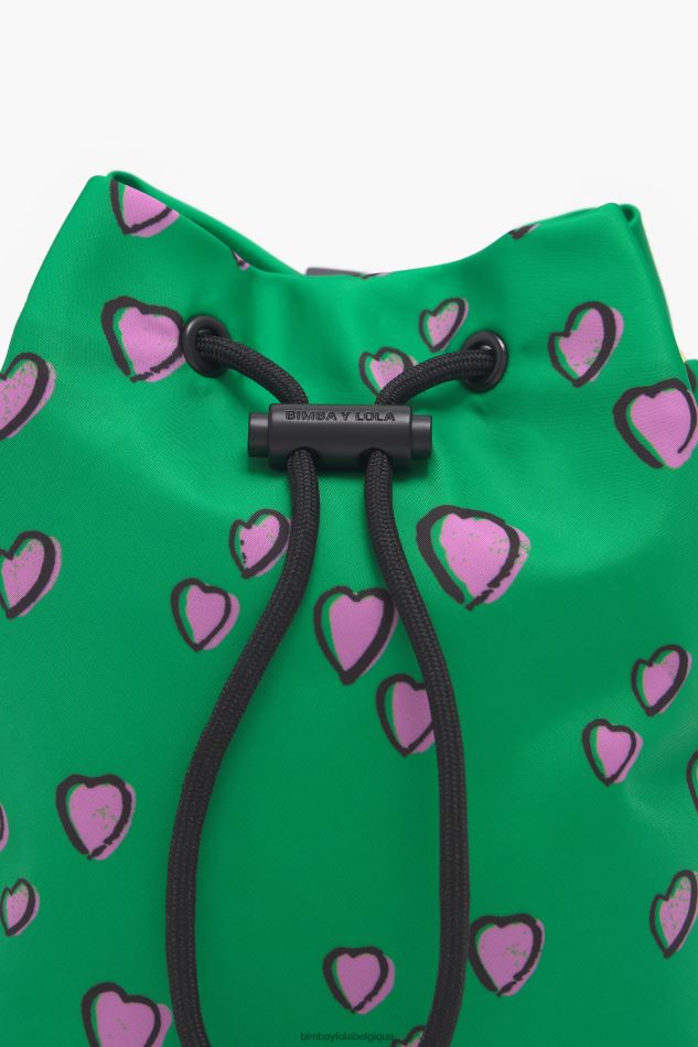 accessoires Bimba Y Lola petit mini sac seau à imprimé cœurs vert HV44861085