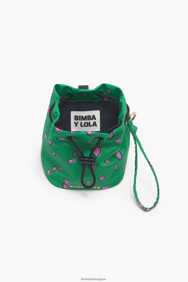 accessoires Bimba Y Lola petit mini sac seau à imprimé cœurs vert HV44861085