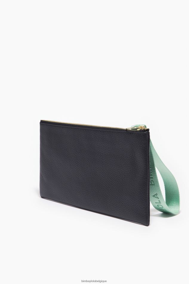 accessoires Bimba Y Lola trousse de maquillage plate en cuir noir HV44861095