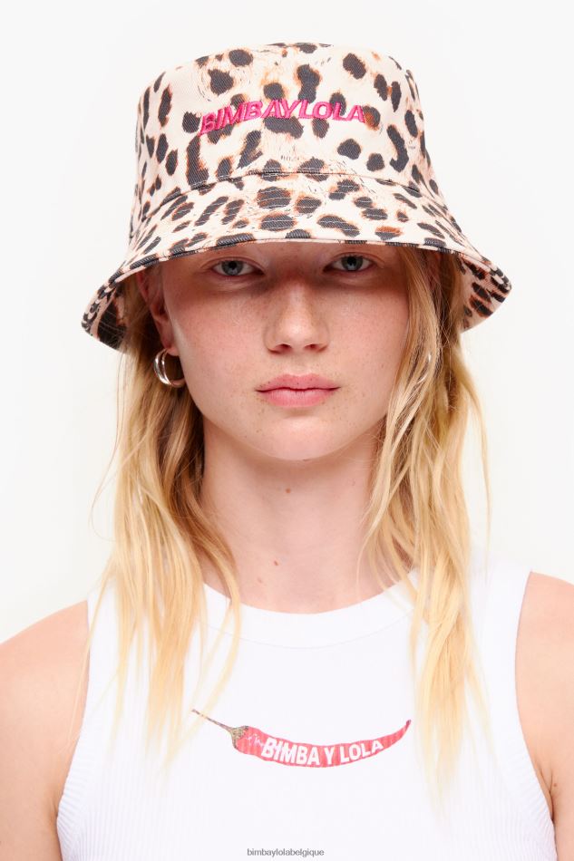 accessoires Bimba Y Lola bob en coton à imprimé léopard naturel HV4486866