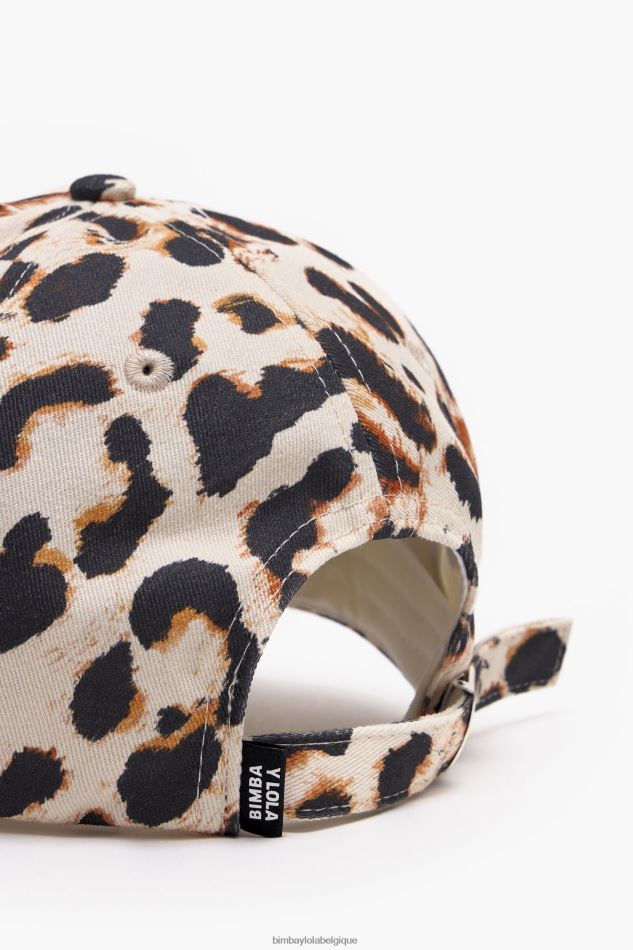 accessoires Bimba Y Lola casquette en coton imprimé léopard naturel HV4486867