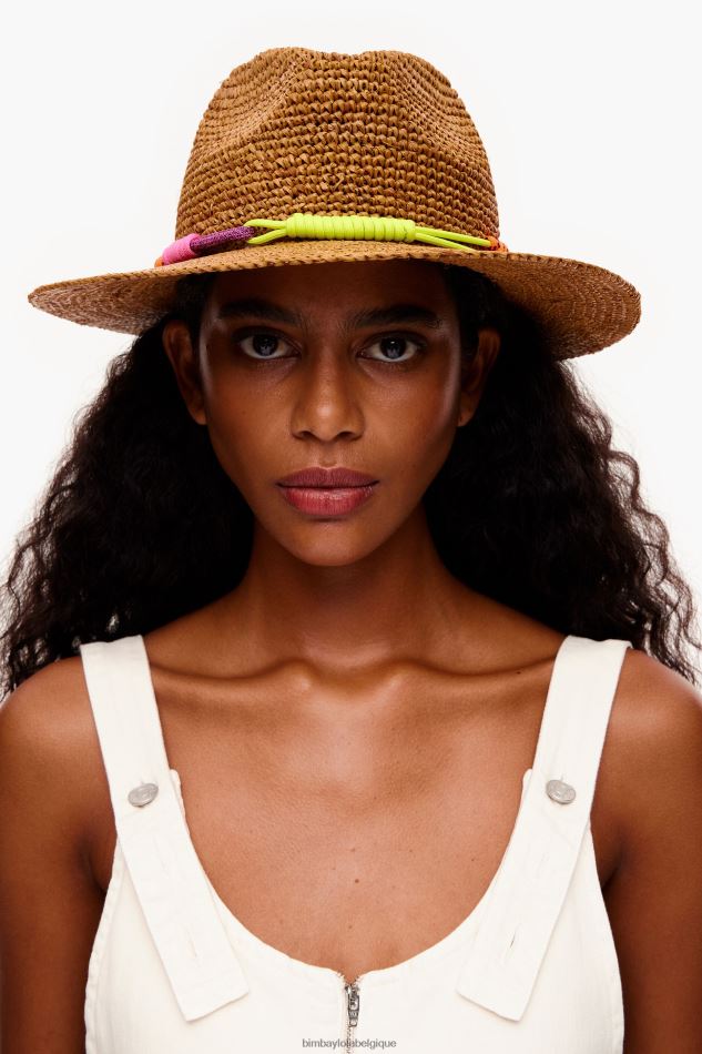 accessoires Bimba Y Lola chapeau de raphia bronzer HV4486862