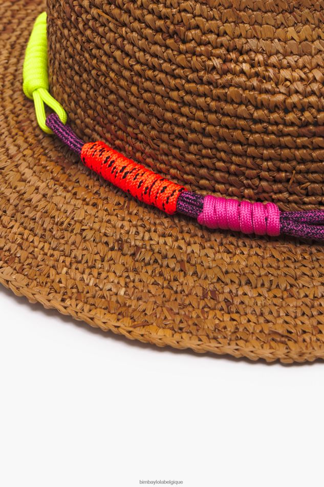 accessoires Bimba Y Lola chapeau de raphia bronzer HV4486862