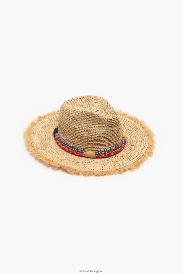 accessoires Bimba Y Lola chapeau de raphia naturel HV4486865