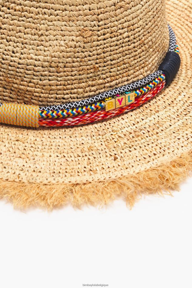 accessoires Bimba Y Lola chapeau de raphia naturel HV4486865