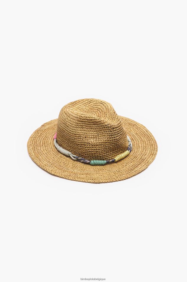 accessoires Bimba Y Lola chapeau en raphia clair naturel HV4486863
