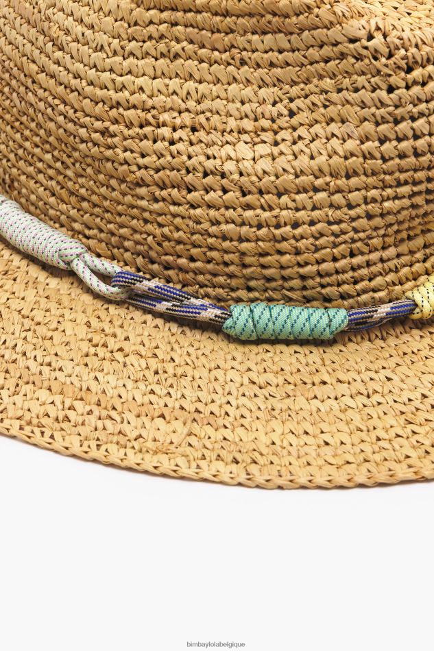 accessoires Bimba Y Lola chapeau en raphia clair naturel HV4486863