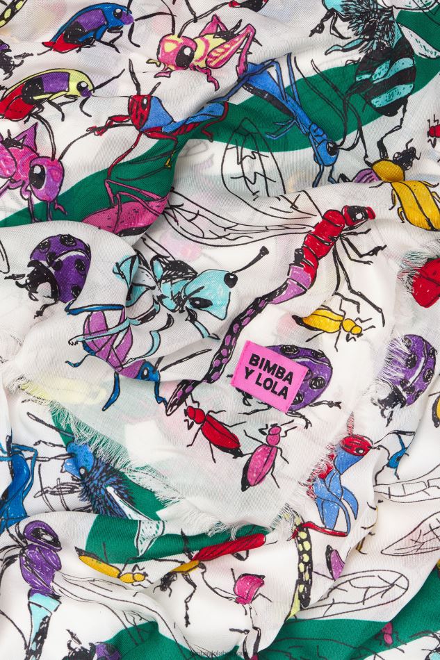 accessoires Bimba Y Lola châle insectes et logo blanc HV4486641