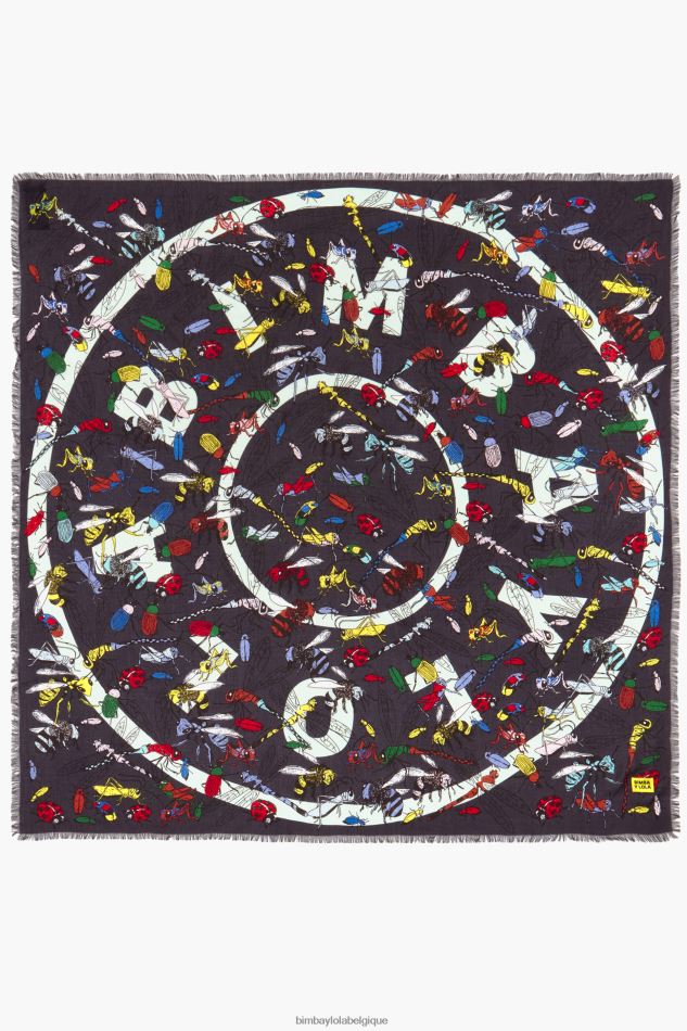 accessoires Bimba Y Lola châle insectes et logo gris HV4486639