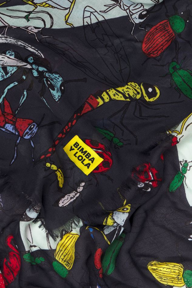 accessoires Bimba Y Lola châle insectes et logo gris HV4486640