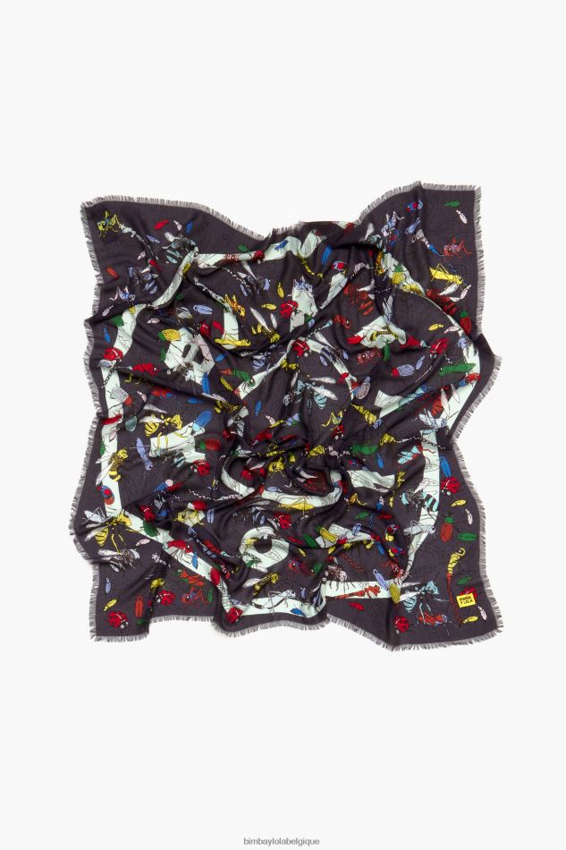 accessoires Bimba Y Lola châle insectes et logo gris HV4486640