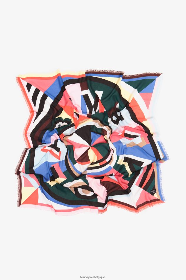 accessoires Bimba Y Lola châle à logo géométrique corail HV4486646
