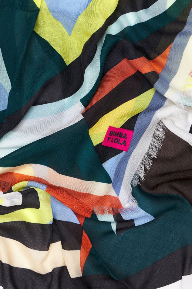 accessoires Bimba Y Lola châle à logo géométrique jaune HV4486645