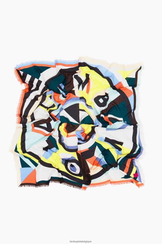 accessoires Bimba Y Lola châle à logo géométrique jaune HV4486645